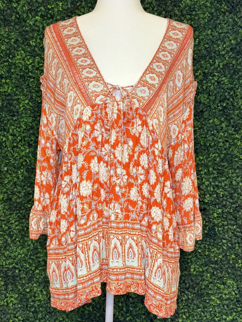 🧡 Free People Moonlight Dance Floral Tunic Mini Dress – L